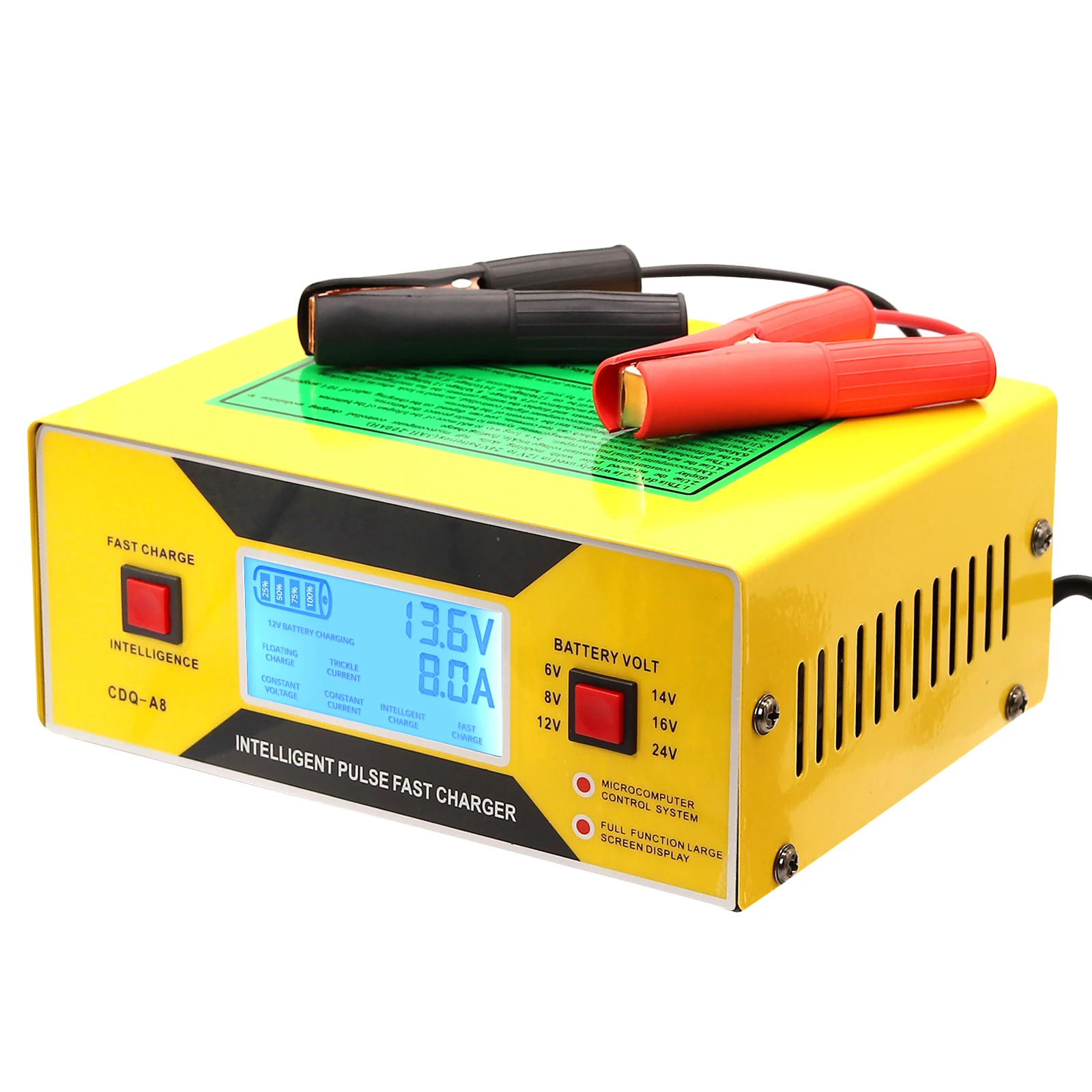 6V 8V 12V 14V 24V 0-10A Intelligent Car Motorcycle Battery Charger for Auto Moto Smart Charging 6A 12V Digital LCD Display
6V 8V 12V 14V 24V 0-10A Intelligent Car Motorcycle Battery Charger for Auto Moto Smart Charging 6A 12V Digital LCD Display