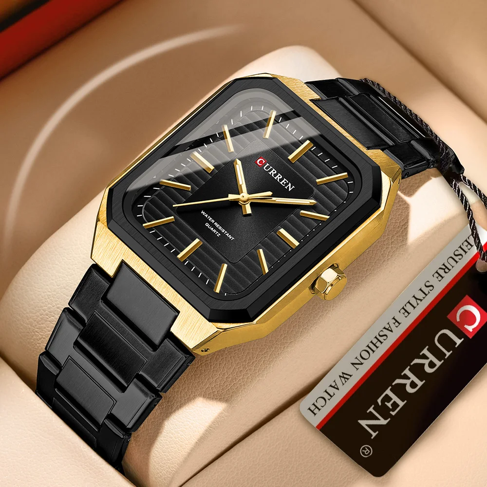 CURREN Watch for Men Fashion Simple Design Rectangle Dial Water Resistant Quartz Movement Business Male Analog Wrist Watch
CURREN Watch for Men Fashion Simple Design Rectangle Dial Water Resistant Quartz Movement Business Male Analog Wrist Watch