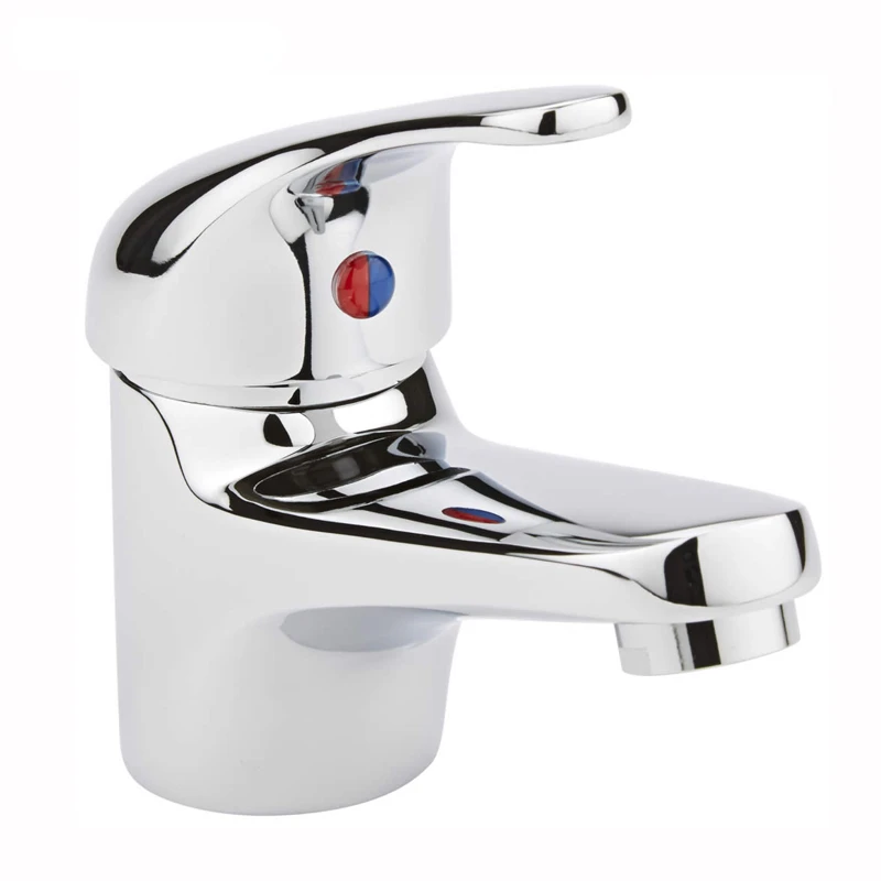 Минималистичный полированный хромированный смеситель для ванной комнаты, смеситель для раковины с одной ручкой, латунный Смеситель для ванной комнаты, смеситель