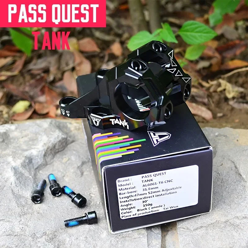 

PASS QUEST TANK Bicycle Stem 10 Degree 35mm Hight for AM/FR/DH Downhill Mountain Bike Stem 31.8mm Handlebar