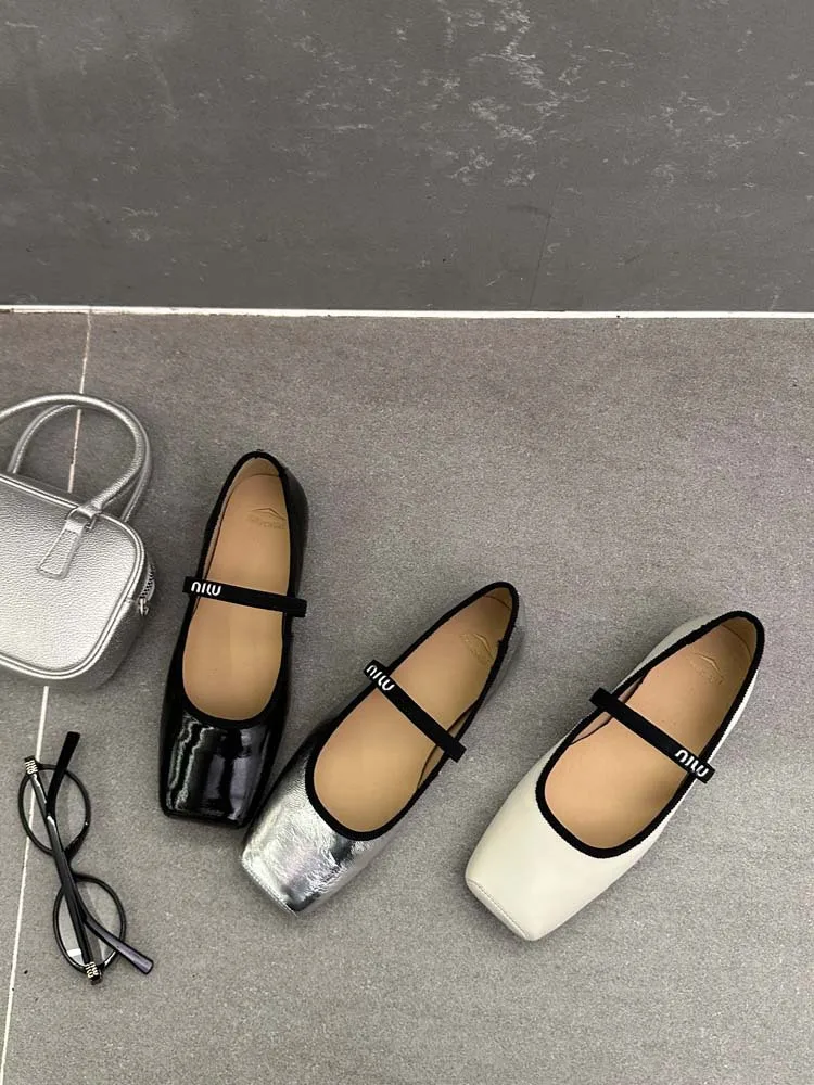 Women Ballet Flats Fashion Square Toe Pumps Female Mary Jane Shoes Soft Leather Slip-on Casual Shoes Office Lady Work Thin Shoes S723ad2a3a11b48498141ce3973a1e945O
