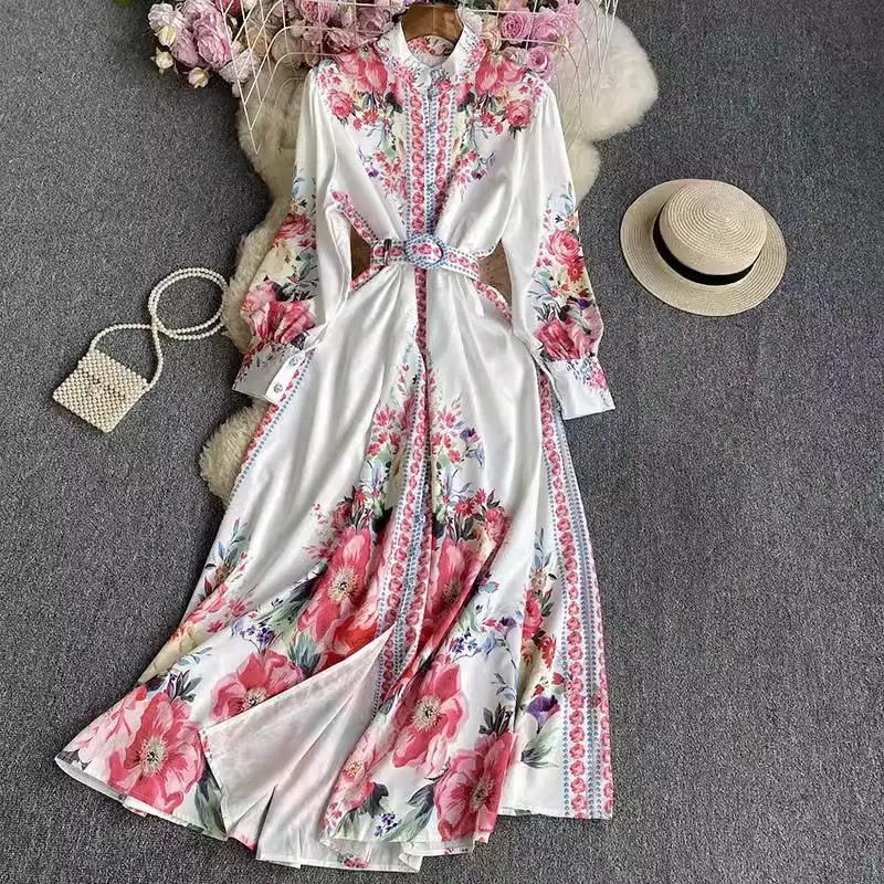 Positioning Flower Long Sleeve Dress 2023 Autumn Fashion Women's Retro Printed Maxi Dresses Elegant Belted Female Vestidos Z3096
Positioning Flower Long Sleeve Dress 2023 Autumn Fashion Women's Retro Printed Maxi Dresses Elegant Belted Female Vestidos Z3096