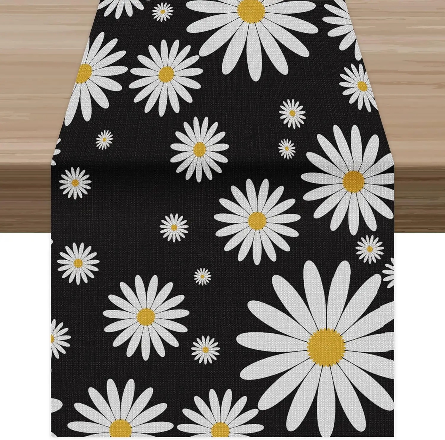 

Daisy Linen Table Runner Chamomile Spring Summer Seasonal Dresser Scarf Table Decor Home Kitchen Holiday Dining Table Runner