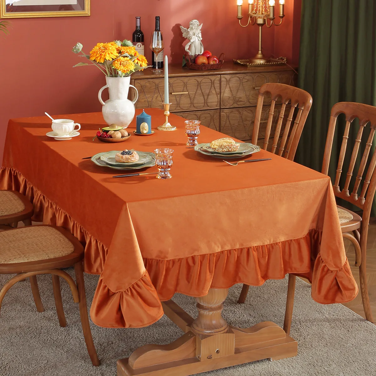 Velvet Tablecloths American Table Cloth Ins Table Mat Solid Table Skirt for Dining Table Cover Wedding Restaurant Banquet Decor
Velvet Tablecloths American Table Cloth Ins Table Mat Solid Table Skirt for Dining Table Cover Wedding Restaurant Banquet Decor