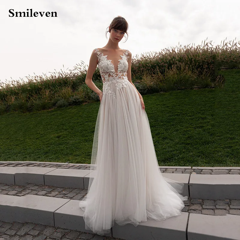 Smileven Lace Boho Wedding Dress A Line Sleeveless Bride Dresses Robe De Mariee Floor Length Wedding Gowns
Smileven Lace Boho Wedding Dress A Line Sleeveless Bride Dresses Robe De Mariee Floor Length Wedding Gowns