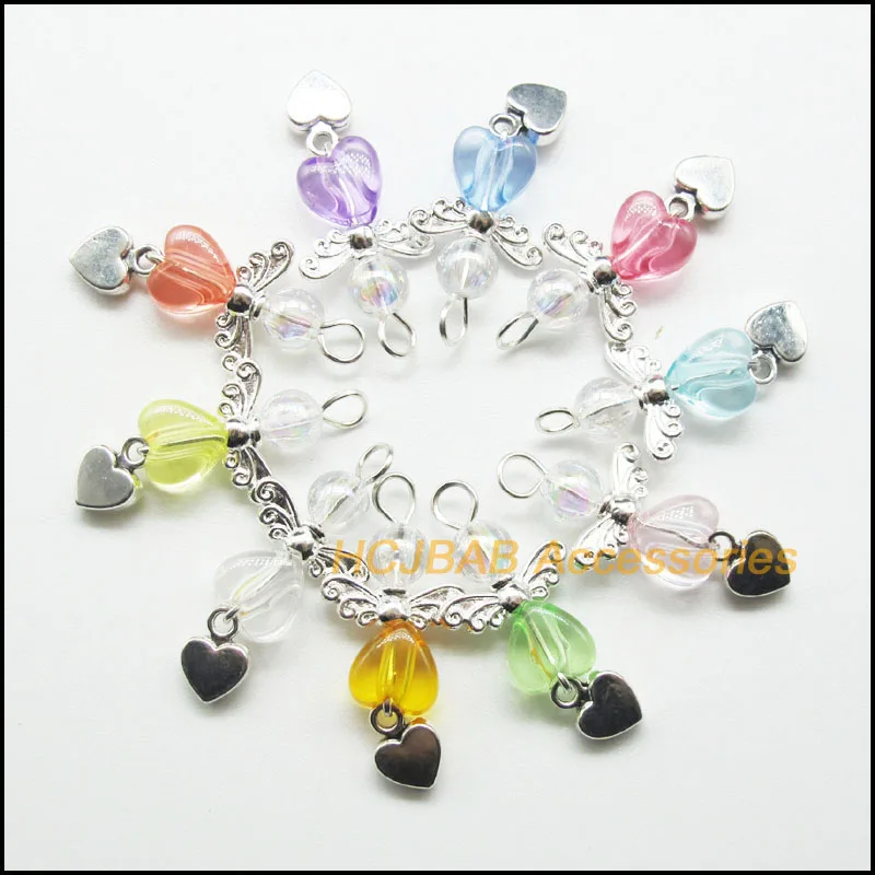 Fashion 20Pcs Silver Plated Transparent Mixed Acrylic Tiny Heart Angel Charms Pendants 14x30mm
Fashion 20Pcs Silver Plated Transparent Mixed Acrylic Tiny Heart Angel Charms Pendants 14x30mm