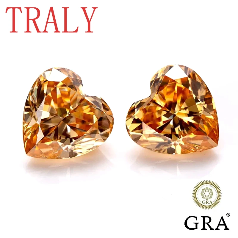 Champagne colored Mosonite bare stone heart-shaped 1Ct to 3Ct D-color VVS tested with GRA certificate through a tester
Champagne colored Mosonite bare stone heart-shaped 1Ct to 3Ct D-color VVS tested with GRA certificate through a tester