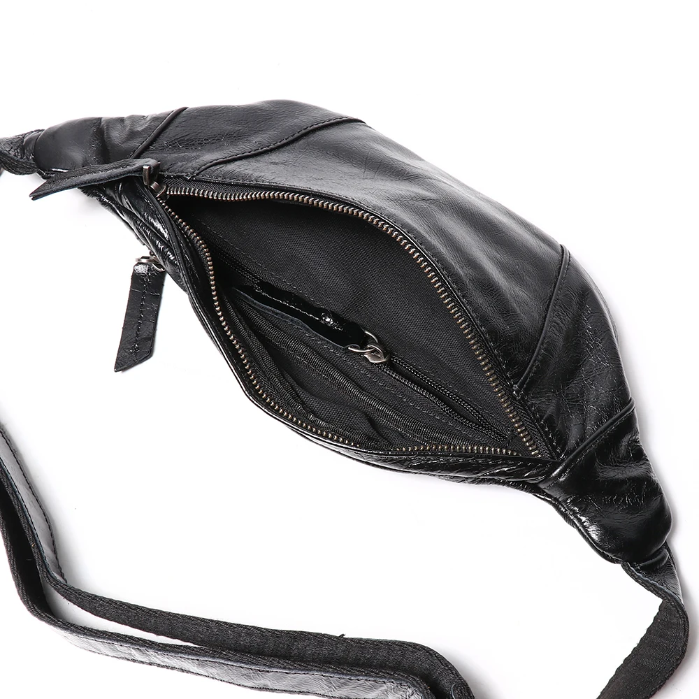 Crazy Horse Leather Waist Bag Men's Genuine Leather Crossbody Chest Pack Outdoor Sports Phone Pouch Adjustable Belt Bag Crazy Horse Leather Waist Bag Men's Genuine Leather Crossbody Chest Pack Outdoor Sports Phone Pouch Adjustable Belt Bag