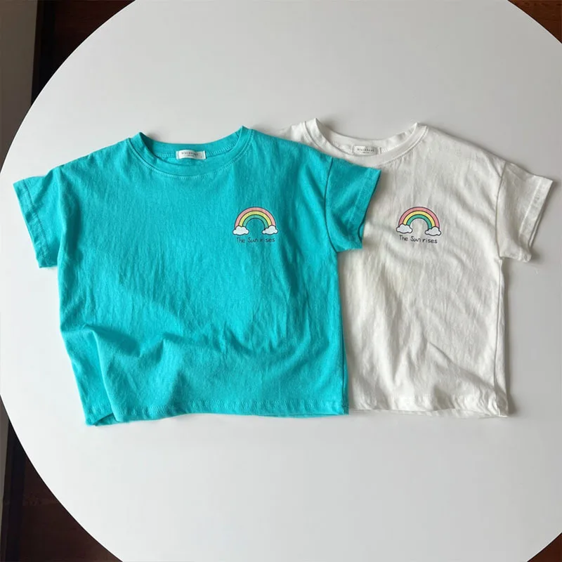 2023 Summer New Infant Toddler Soft Cute Rainbow Print T-shirt Baby Boys Girls Fashion Loose Cotton Short Sleeve Tees Casual Top
2023 Summer New Infant Toddler Soft Cute Rainbow Print T-shirt Baby Boys Girls Fashion Loose Cotton Short Sleeve Tees Casual Top