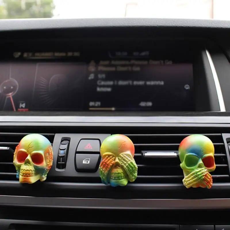 Car Skull Air Fresheners Colorful Skull Head auto Outlet Freshener 3PCS Cool Car Aromatic Vent Clip auto Interior Decoration
Car Skull Air Fresheners Colorful Skull Head auto Outlet Freshener 3PCS Cool Car Aromatic Vent Clip auto Interior Decoration