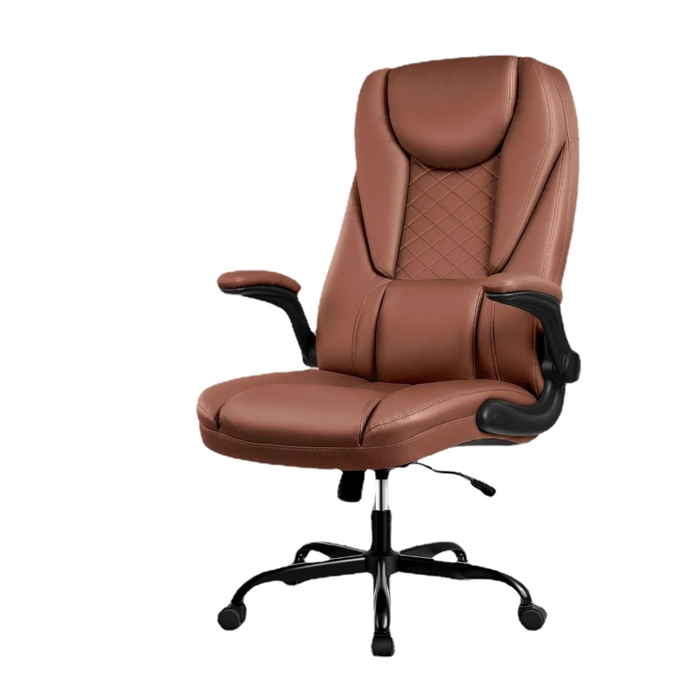 Office Chair, Executive Office Chair with Flip-Up Arms High Back Desk Chair Leather Chair with Lumbar Support, Brown
Office Chair, Executive Office Chair with Flip-Up Arms High Back Desk Chair Leather Chair with Lumbar Support, Brown