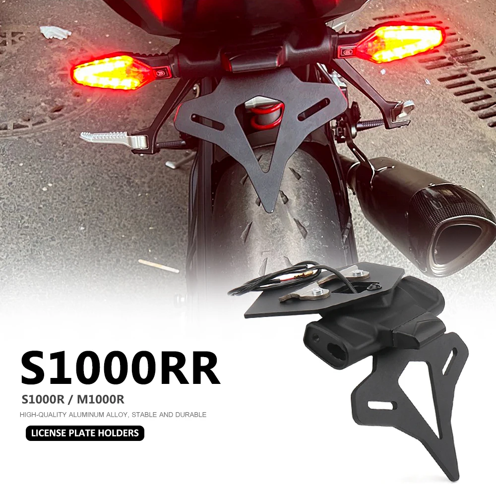 

Motorcycle Black License Plate Holder Tail Light Bracket With LED For BMW S1000RR S1000 RR S1000R S 1000 R M1000R 2019-2023 2022
