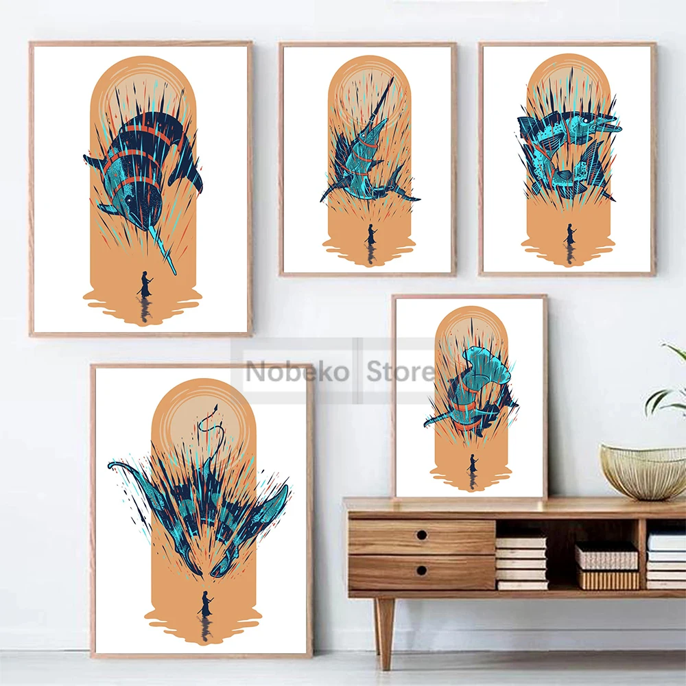 Chef Chopped Fish Sharks Swordfish Whales Poster and Prints Canvas Painting Wall Art Pictures Home Kitchen Room Decor
Chef Chopped Fish Sharks Swordfish Whales Poster and Prints Canvas Painting Wall Art Pictures Home Kitchen Room Decor