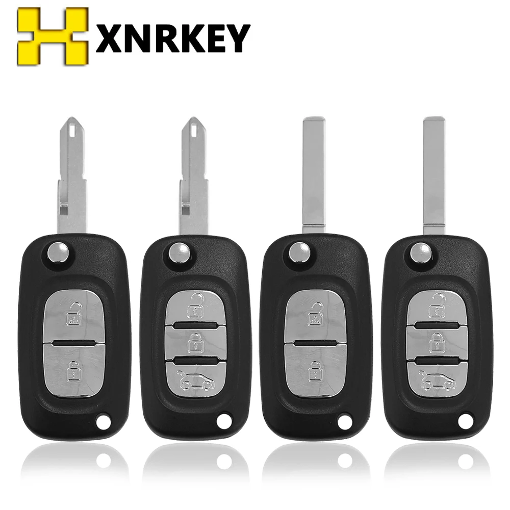 

XNRKEY Remote Key Shell 2/3 Buttons For Renault Clio 3 Kangoo Master Modus Twingo 2006-2016 Cover Case Replacement Uncut Blade