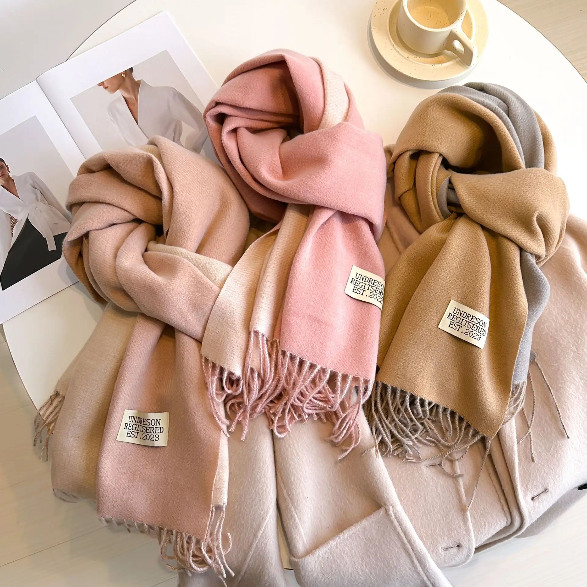 

Autumn Solid Color Fashion Thickened Scarf Women Warm Shawl Collar Female Multicolour Winter Casual Simple Comfort Scarf