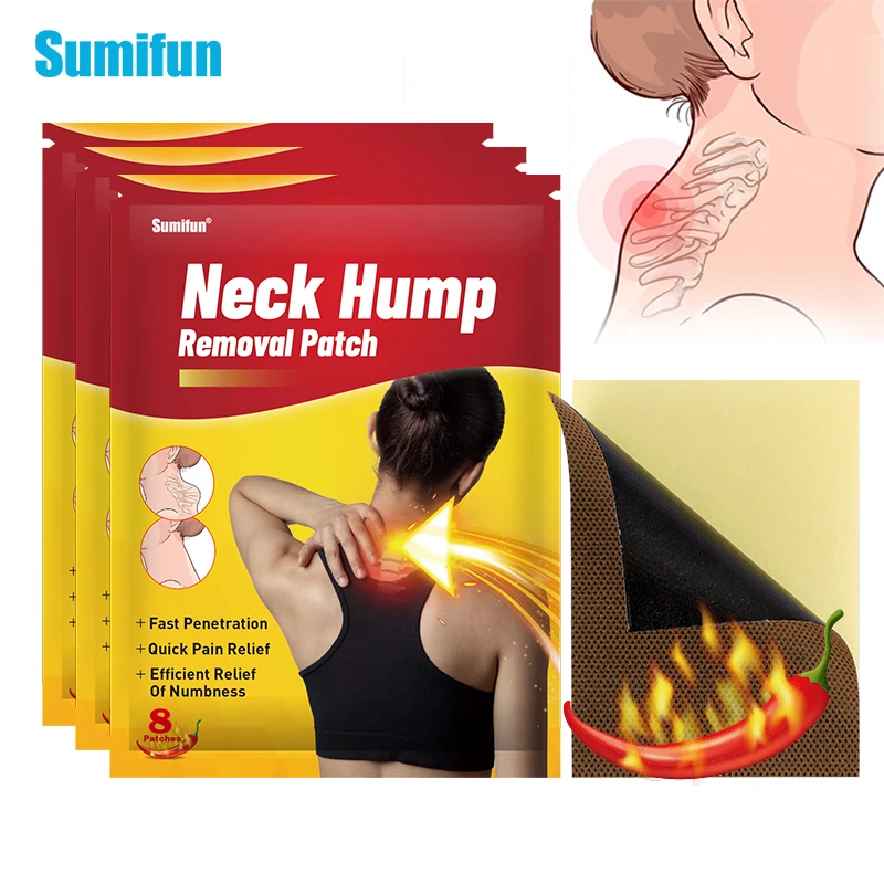

8/16/24pcs Sumifun Neck Hump Removal Drain Dowager Plaster Hot Pepper Back Anti-Swelling Pain Relieving Capsicum Body Ache Patch