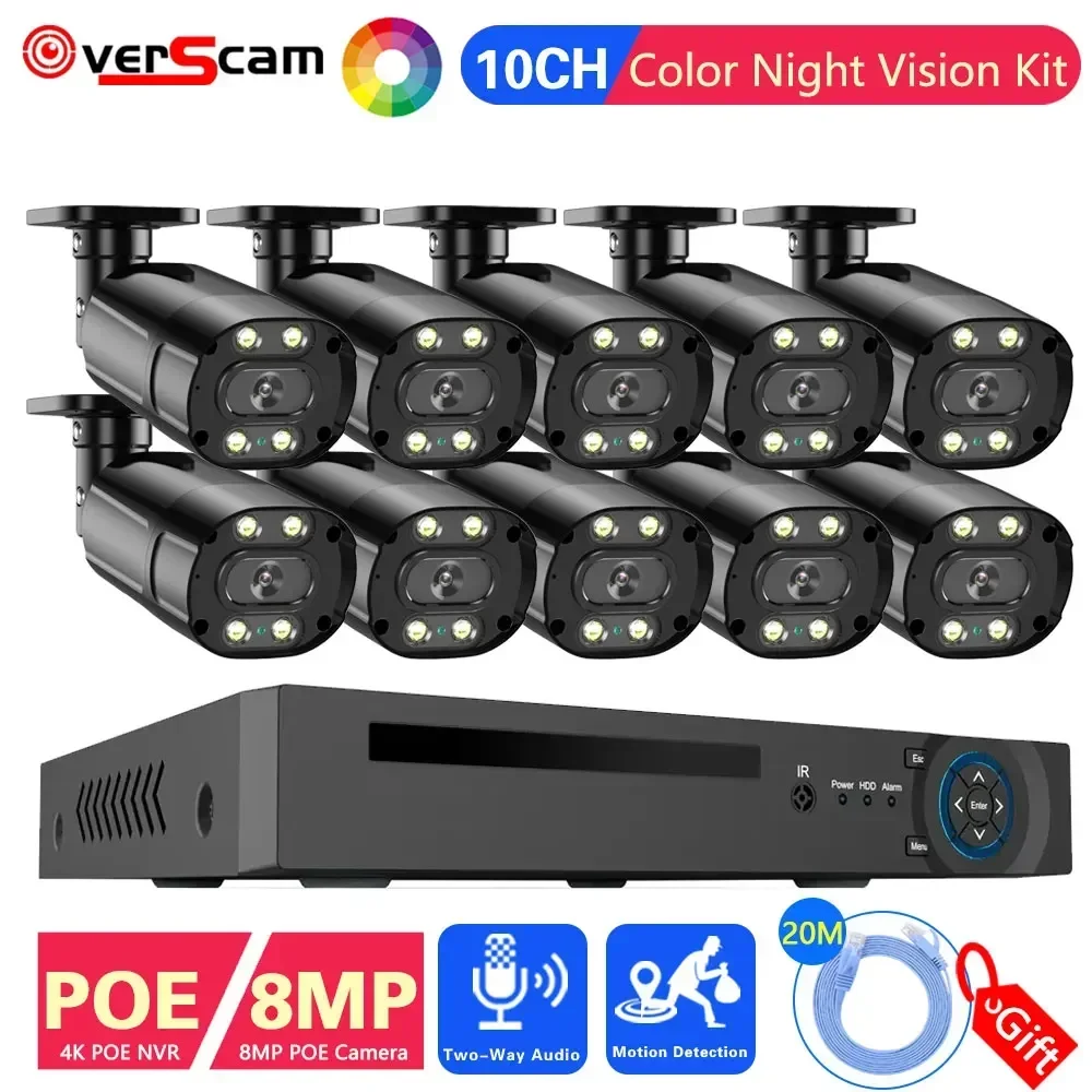 10CH 8MP наружняя камера видеонаблюдения POE Camera System 4K POE NVR, полноцветная цилиндрическая IP-камера ночного видения, Защита видеонаблюдения cctv Cam
10CH 8MP наружняя камера видеонаблюдения POE Camera System 4K POE NVR, полноцветная цилиндрическая IP-камера ночного видения, Защита видеонаблюдения cctv Cam