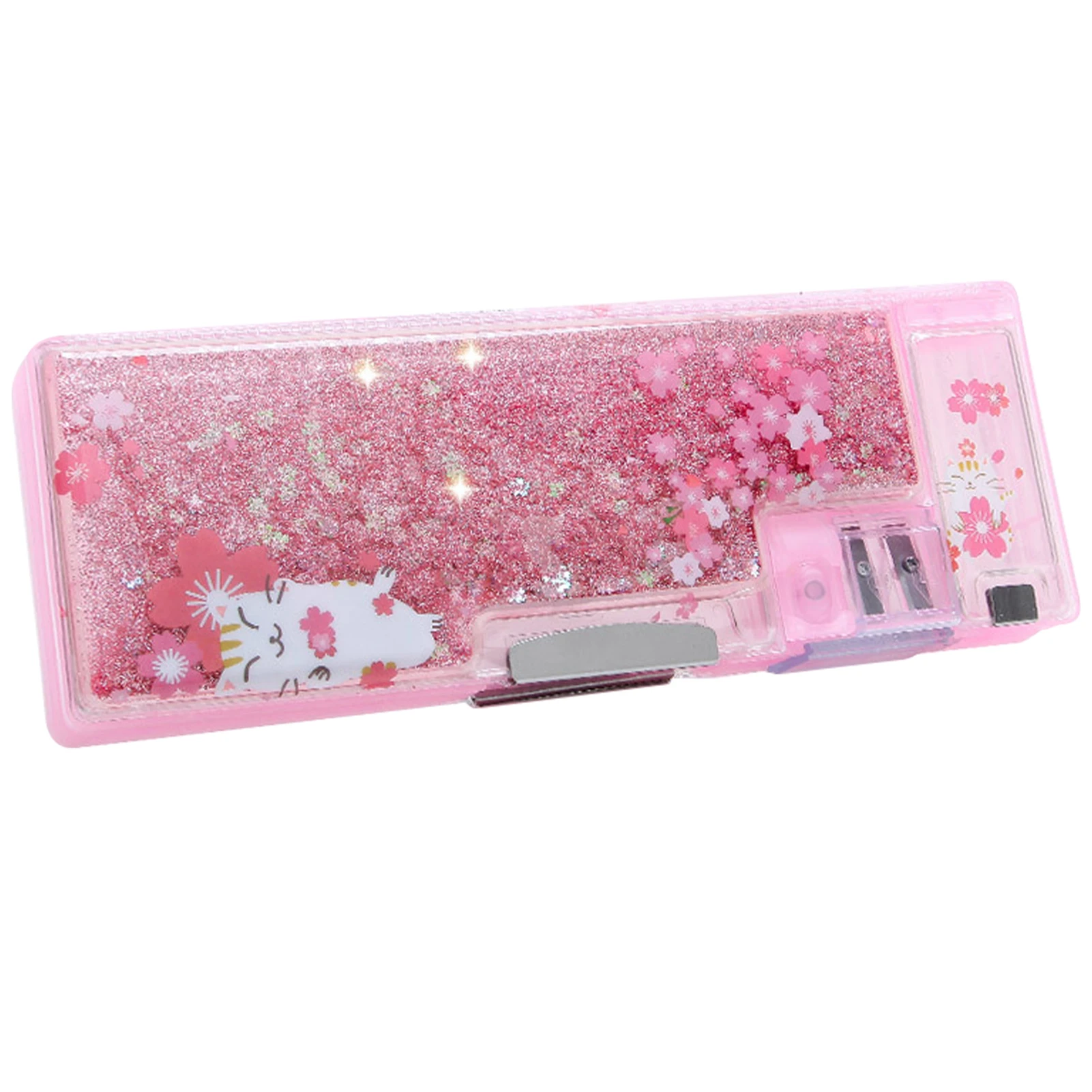 Large Capacity Multifunction Pencil Case Double Layer Students Sequins Cute Kitty Pen Slots School Supplies Quicksand Design
Large Capacity Multifunction Pencil Case Double Layer Students Sequins Cute Kitty Pen Slots School Supplies Quicksand Design