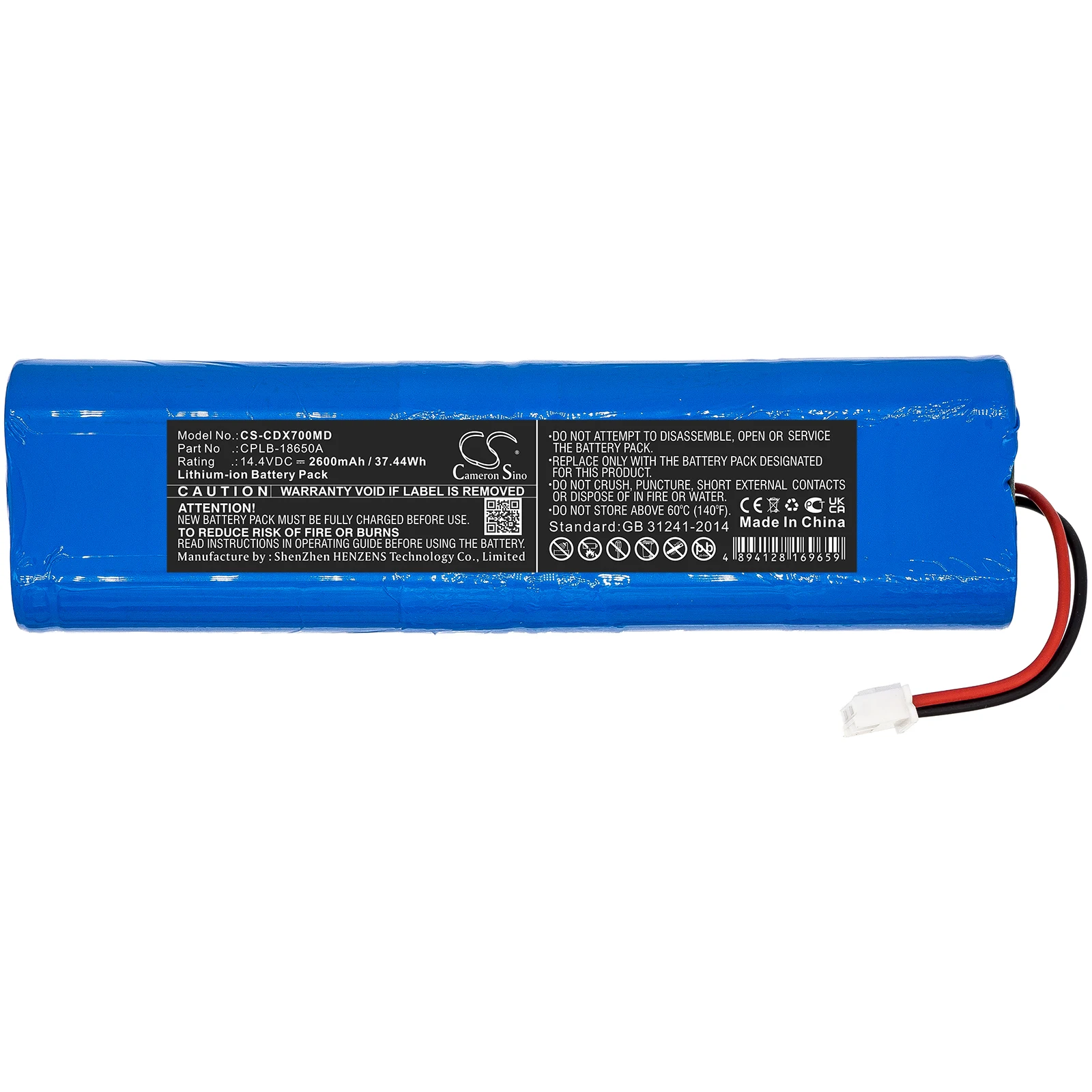 Medical Battery For Creative CPLB-18650A DELUXE-70 Deluxe 70 Deluxe 100 Neusoft NeuVision 500 Li-ion 14.40V 2600mAh / 37.44Wh
Medical Battery For Creative CPLB-18650A DELUXE-70 Deluxe 70 Deluxe 100 Neusoft NeuVision 500 Li-ion 14.40V 2600mAh / 37.44Wh