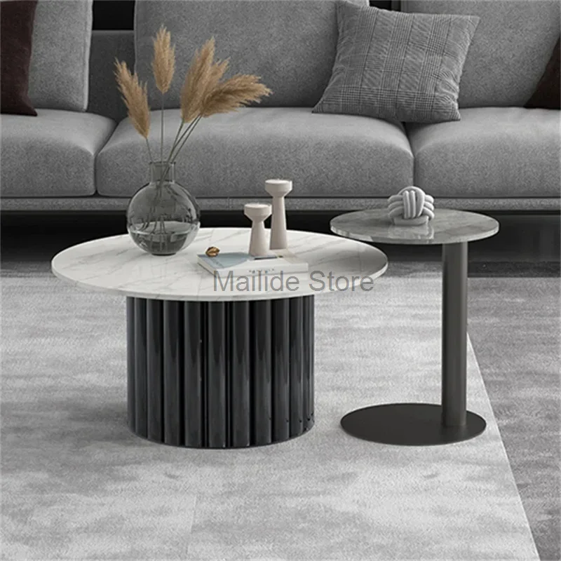 

Скандинавский шифер, журнальный столик для гостиной, мебель, искусственный роскошный маленький столик для маленькой квартиры, креативные углы, круглый журнальный столик