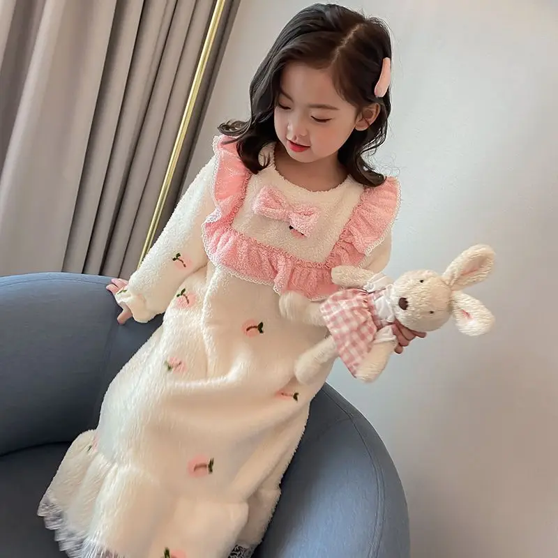 4-13Y Kids Nightgowns Winter Girls Sleepwear Long Sleeve Ankle-length Print Soft Keep Warm Children Night Dress Clothes Hw56
4-13Y Kids Nightgowns Winter Girls Sleepwear Long Sleeve Ankle-length Print Soft Keep Warm Children Night Dress Clothes Hw56