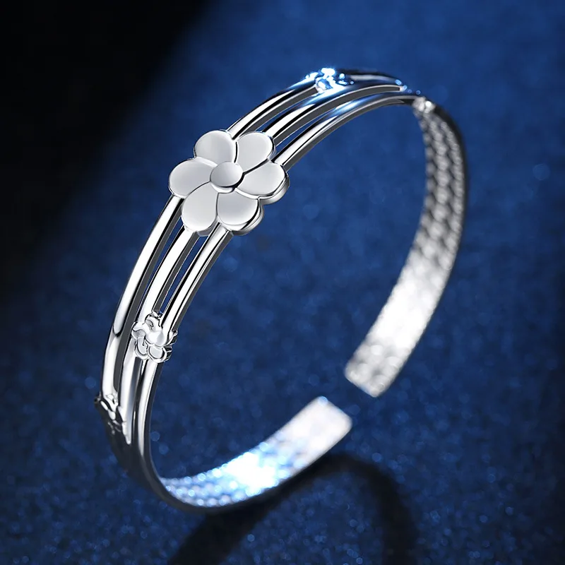 Fashion 925 Sterling Silver Flower Opening Bangle Hand Bracelets For Women Luxury Designer Jewelry Offers Free Shipping
Fashion 925 Sterling Silver Flower Opening Bangle Hand Bracelets For Women Luxury Designer Jewelry Offers Free Shipping
