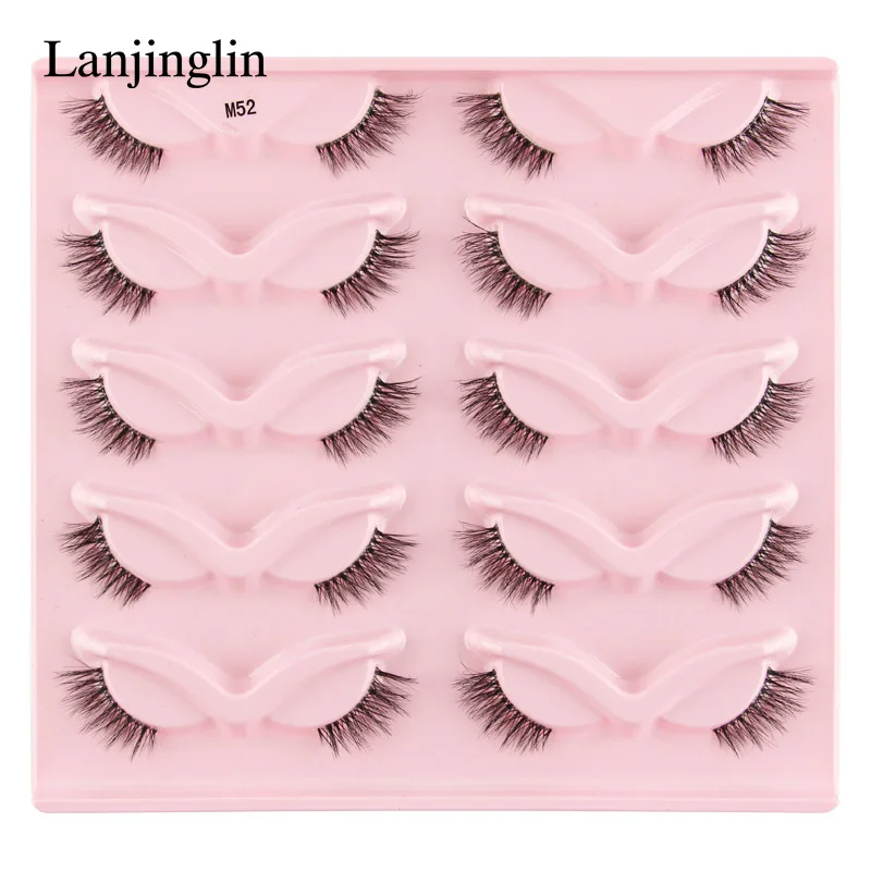 Lanjinglin 3/5/10 Pairs Cat Eye Lashes Soft Natural Look False Eyelashes Mink Eyelashes Hot Selling 3D Curly Eyelashes Makeup 18 S724d07a102364b27bd1a50b960d3e573W
