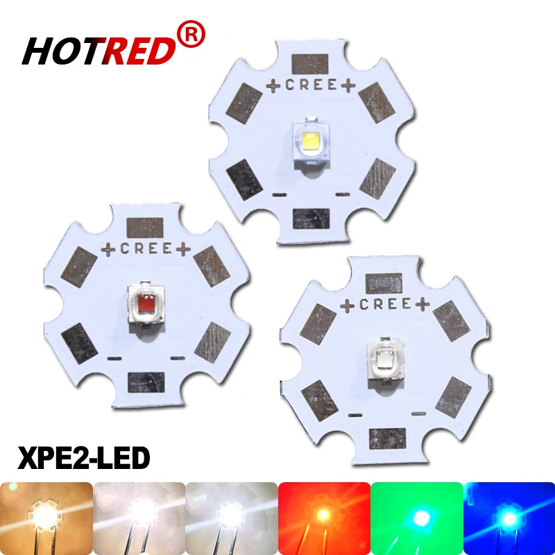 

50PCS Cree XLamp XPE2 XP-E2 R3 Cold White Warm White Neutral White Red Green Blue 1W-3W LED Diode Chip Light Lamp With PCB