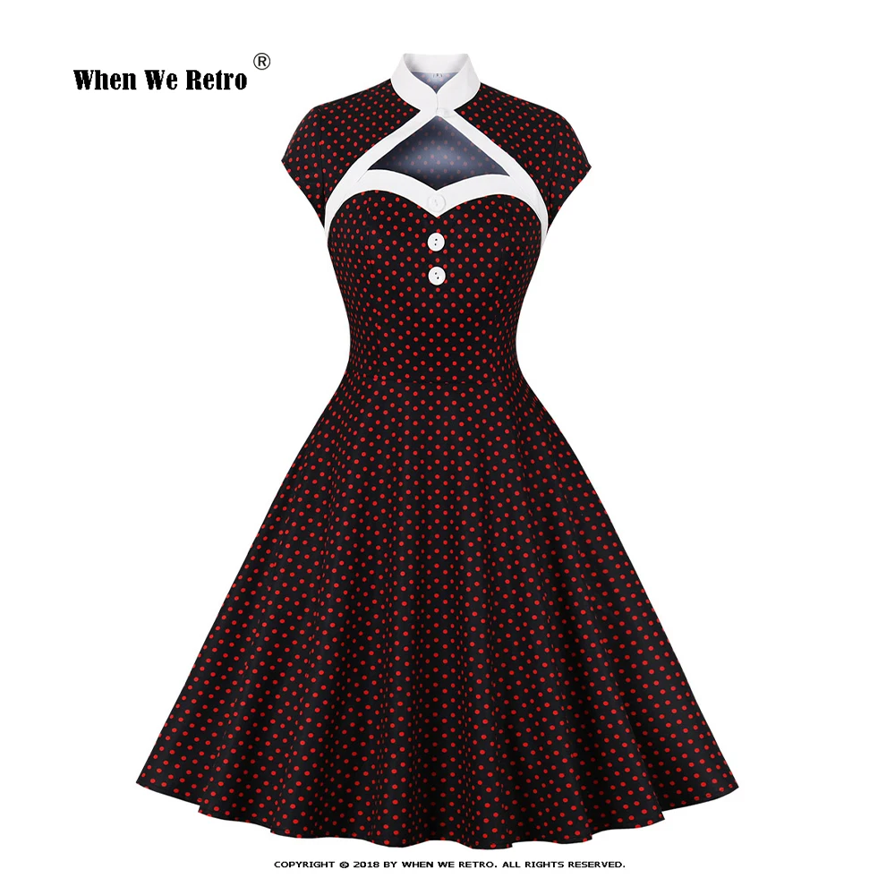 Polka Dot Print Vintage Dress 1950s 60s Women Largre Swing Retro Dress Sleeveless Button Decoration Sexy Party Plus Robe VD3318
Polka Dot Print Vintage Dress 1950s 60s Women Largre Swing Retro Dress Sleeveless Button Decoration Sexy Party Plus Robe VD3318