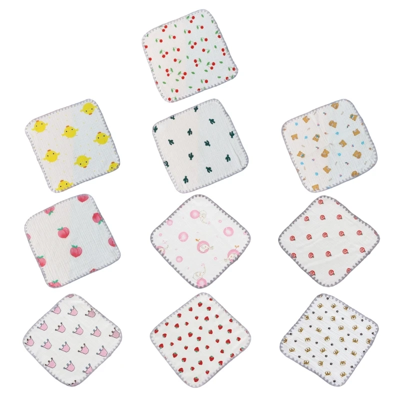 

B2EB Baby Facecloth Cotton Drooling Bib Kerchief Burp Cloth for Infant Baby Sweat Wipe Cloth Bath Towel Soft & High Absorbent