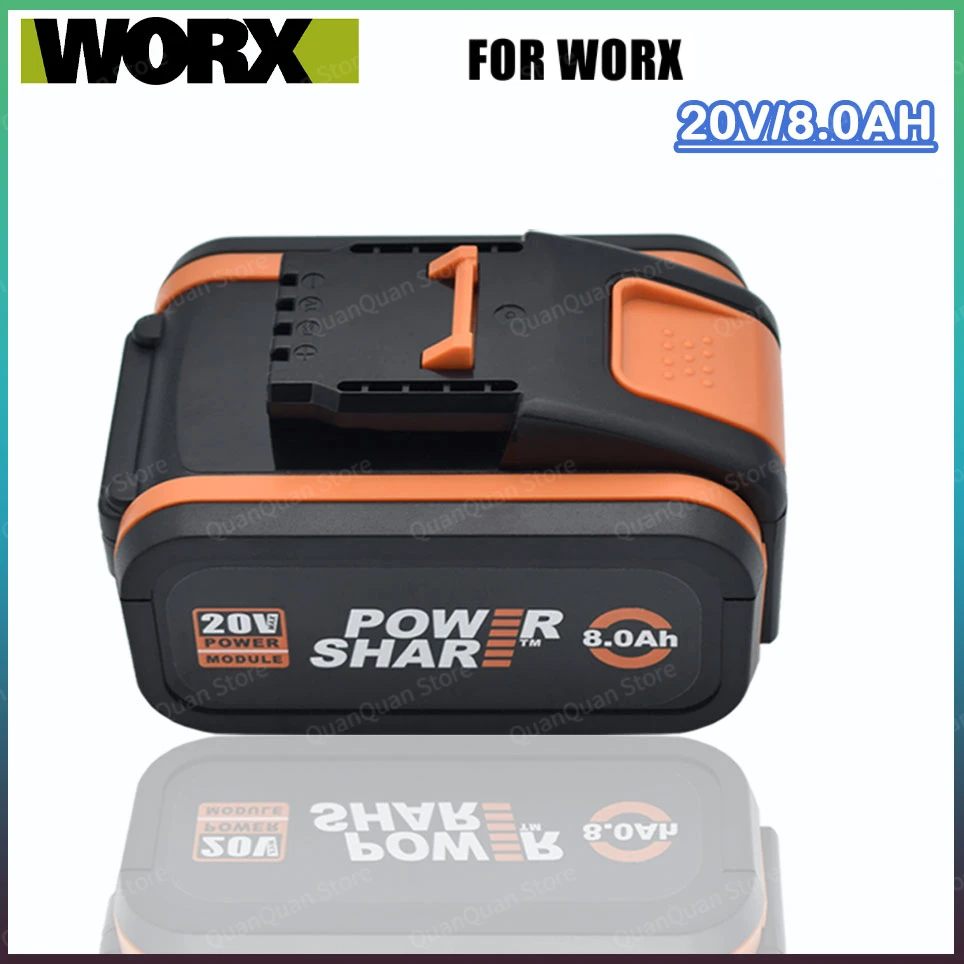 

Original Worx 20V 8.0Ah Lithium battery Rechargeable WA3551 WA3553 WA3553.1 WA3570 for All WORX Electric and Garden Tools