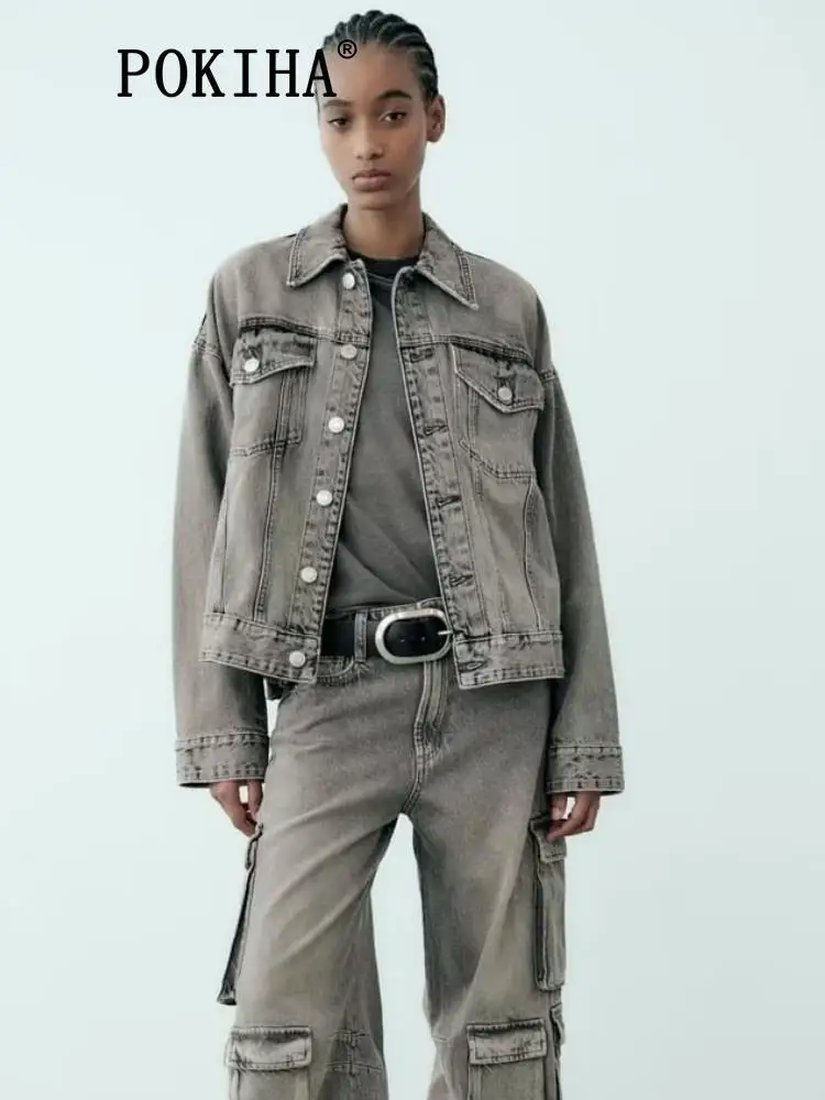 Pokiha Fashion Women Oversized Denim Korean Jacket Coat Vintage Long Sleeve Streetwear With Pockets Female Outerwear Chic Tops
Pokiha Fashion Women Oversized Denim Korean Jacket Coat Vintage Long Sleeve Streetwear With Pockets Female Outerwear Chic Tops