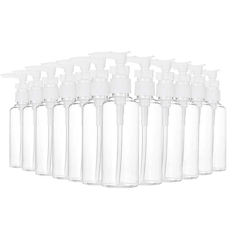 

12 Pack 3.4Oz/100Ml Transparent Travel Bottles Pump Bottle Lotion Dispenser Bottle for Water, Massage Oil, Shampoo