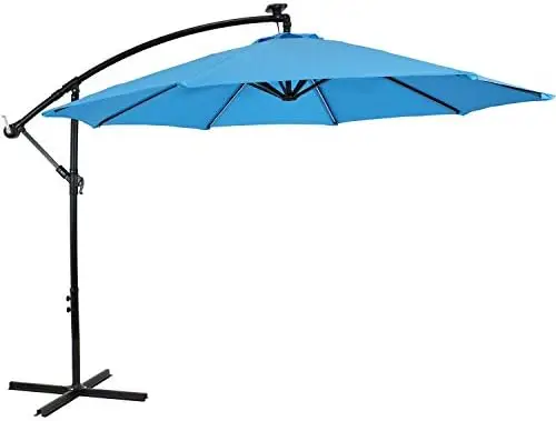 Cantilever Umbrella with Solar LED Lights - Polyester Shade/Steel Pole - Air Vent and Cross Base - Smoke
Cantilever Umbrella with Solar LED Lights - Polyester Shade/Steel Pole - Air Vent and Cross Base - Smoke