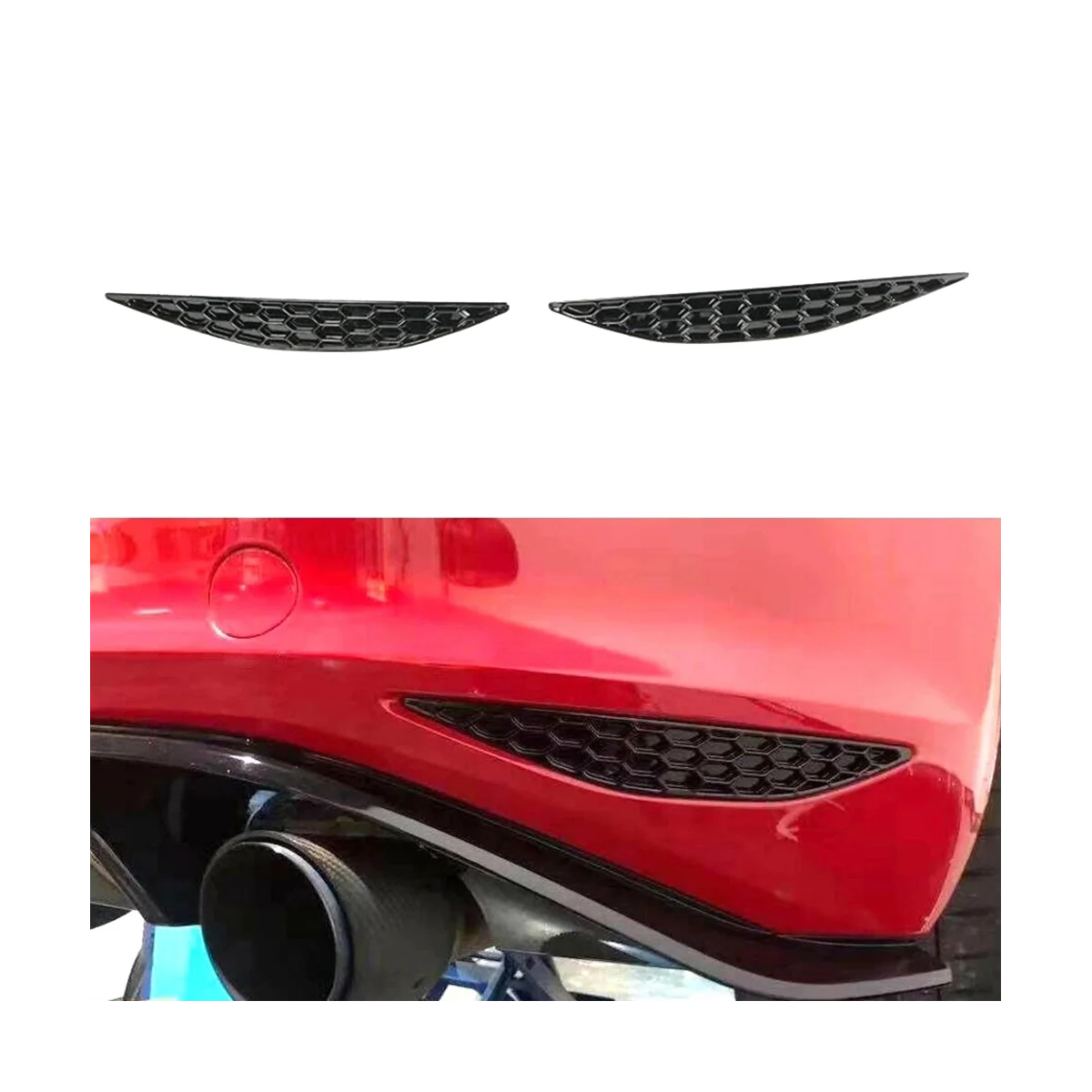 

1Pair Car Styling Honeycomb Tail Rear Fog Light Cover Trim for Golf 7 GTI MK7 2014-2018 Rear Bar Bumper Strips Sticker