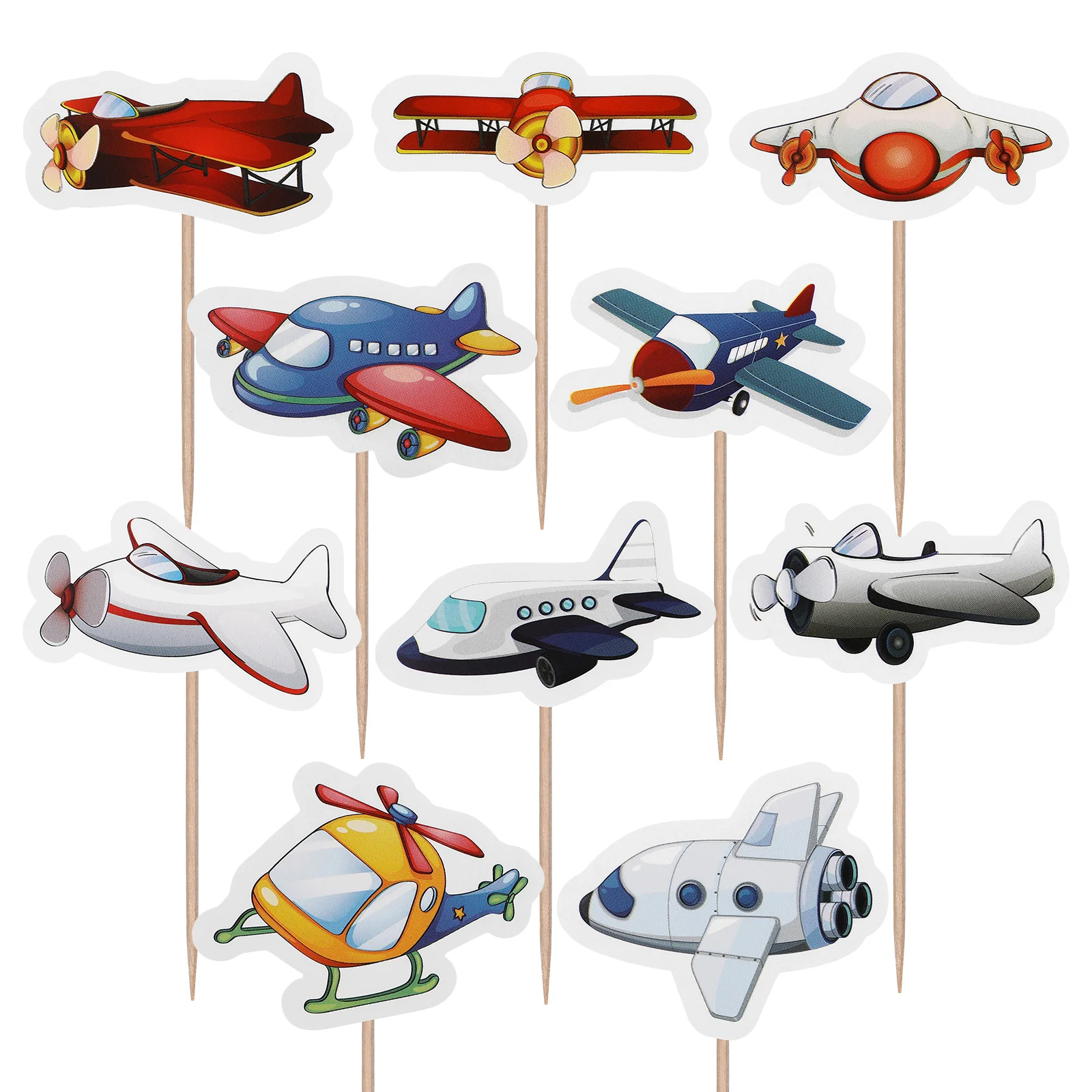 

10 Pcs Airplane Cake Toppers Cupcake Toppers Creative Cake Picks Baby Shower Birthday Theme Party Favors Supplies