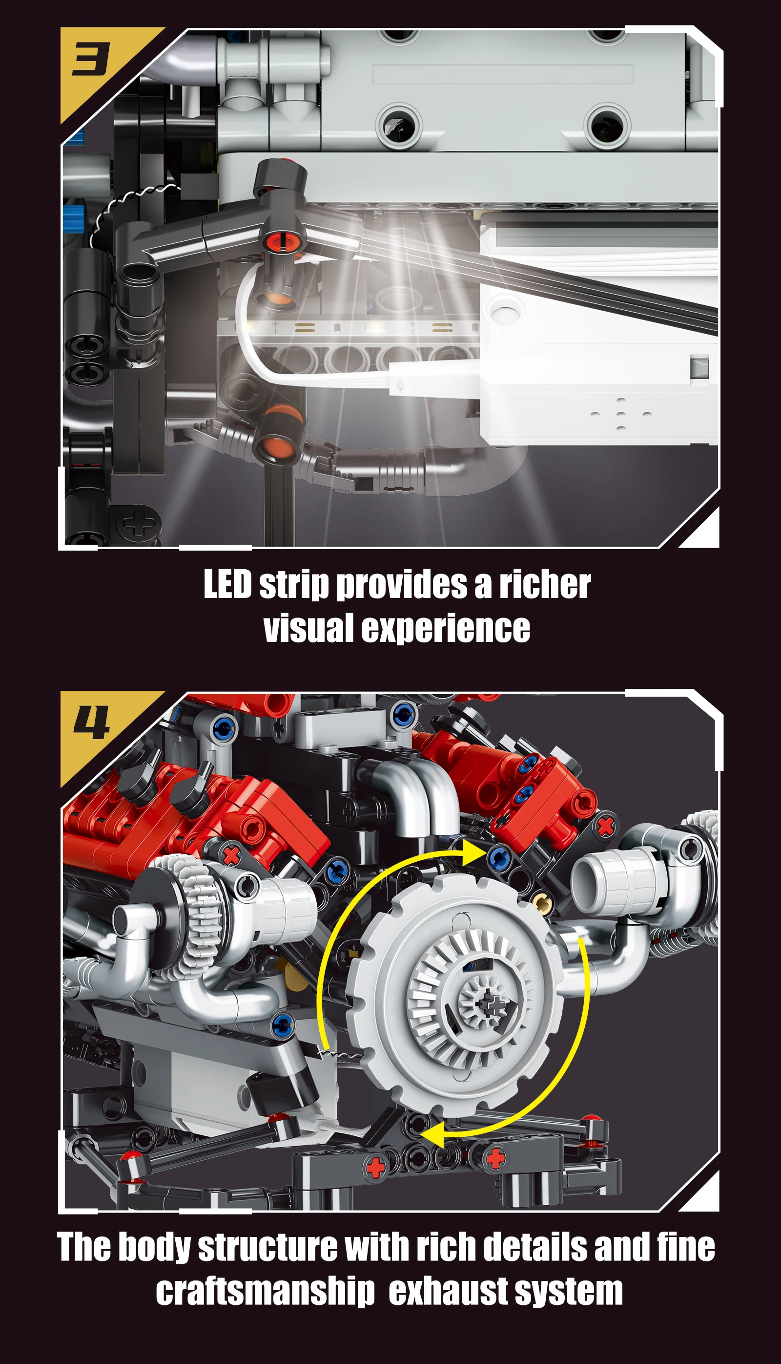 660Pcs MOC V8 Engine Model Motorized Kit with LED Lights Rechargeable APP Controlled Battery STEM Toy for Adults Kid K9620 660Pcs MOC V8 Engine Model Motorized Kit with LED Lights Rechargeable APP Controlled Battery STEM Toy for Adults Kid K9620