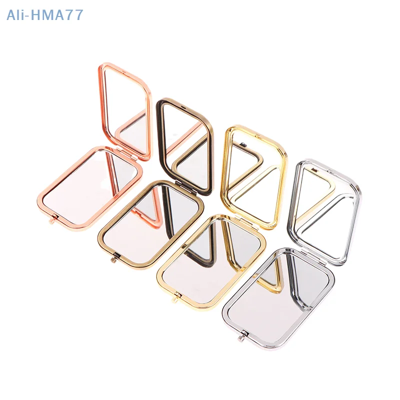 

1Pc Portable Crystal Makeup Mirror Glass Rectangle Folding Compact Mirrors Pocket Mirror Making Up For Personalized Gift Travel