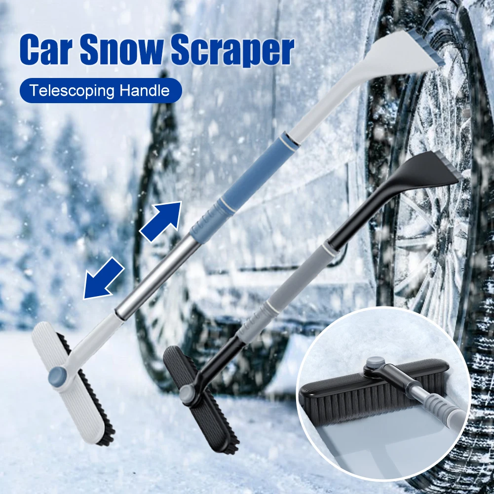 

34 Inch Snow Brush Ice Scraper for Car Glass Extendable Snow Scraper with 360° Rotatable Head EVA Foam Grip for Car SUV Truck