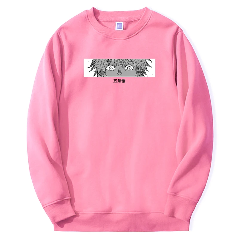 

Толстовка для взрослых, унисекс, Gojo Satoru, худи с графическим принтом, модные новые розовые пуловеры в стиле Харадзюку