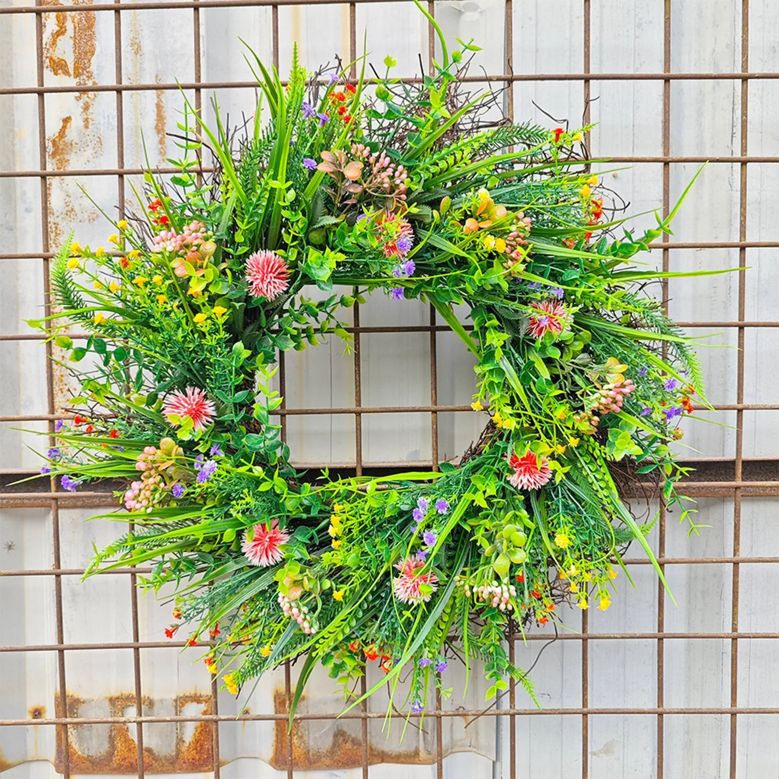 Spring Wreath Wildflower Green Leaves Flowers Spring And Summer Mother'S Day Wreath Decoration Big Fall Wreaths For Front Door
Spring Wreath Wildflower Green Leaves Flowers Spring And Summer Mother'S Day Wreath Decoration Big Fall Wreaths For Front Door
