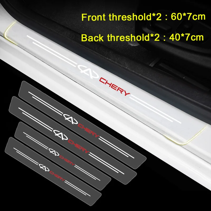 

for Chery Cowin E3 Eastar QQ QQ3 QQ6 Tiggo Turbo V5 Arrizo Fengyun Amulet M11 Transparent Car Sticker Threshold Anti-scratch