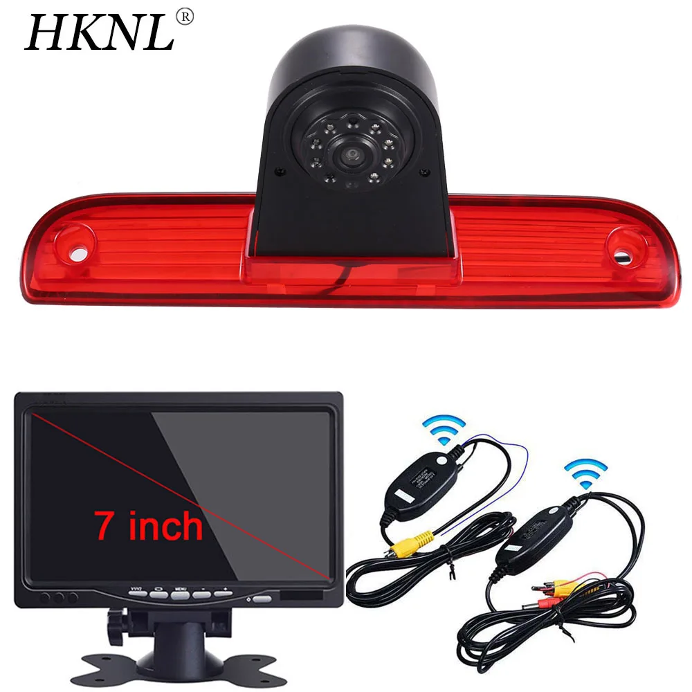 

HKNL Car Reverse Camera 7" Monitor+2.4GHZ Wireless For Fiat Ducato X250 251 X290 2006 Peugeot Boxter Citroen Jumper Brake light