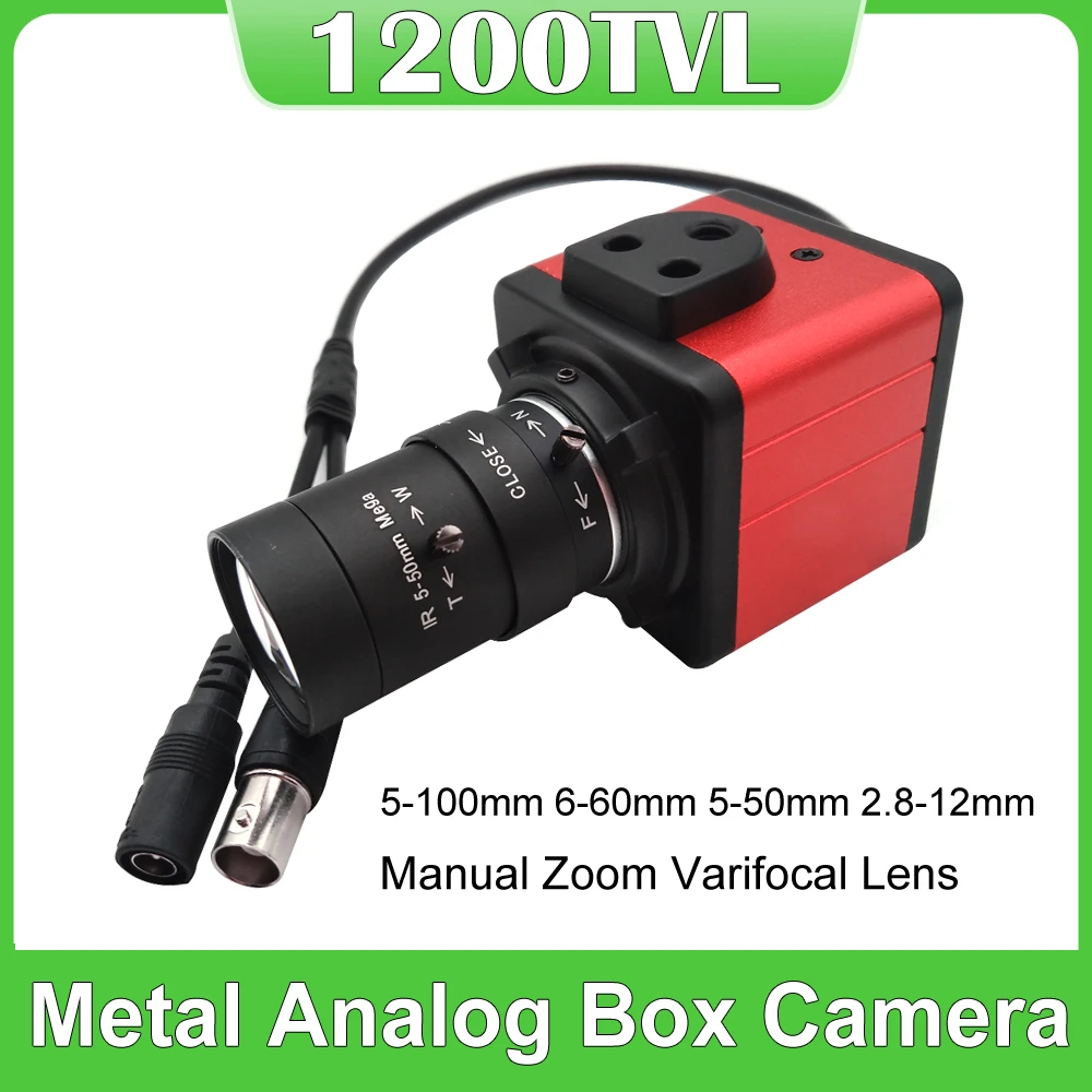 Industrial 1200TVL Color CMOS Metal Analog Box Camera 5-100mm 6-60mm 2.8-12mm Manual Zoom Varifocal Lens Support TV LCD Monitor
Industrial 1200TVL Color CMOS Metal Analog Box Camera 5-100mm 6-60mm 2.8-12mm Manual Zoom Varifocal Lens Support TV LCD Monitor