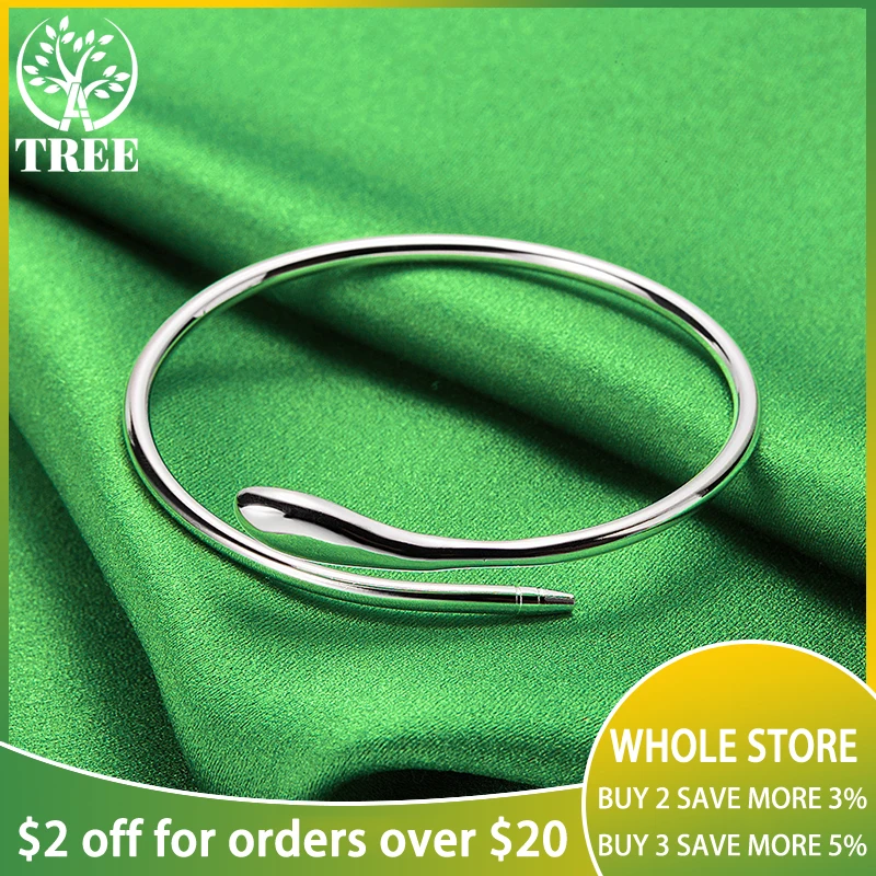 ALITREE 925 Sterling Silver Snake Shaped Bangle Bracelet For Woman Party Wedding Engagement Fashion Charm Jewelry Birthday Gift
ALITREE 925 Sterling Silver Snake Shaped Bangle Bracelet For Woman Party Wedding Engagement Fashion Charm Jewelry Birthday Gift