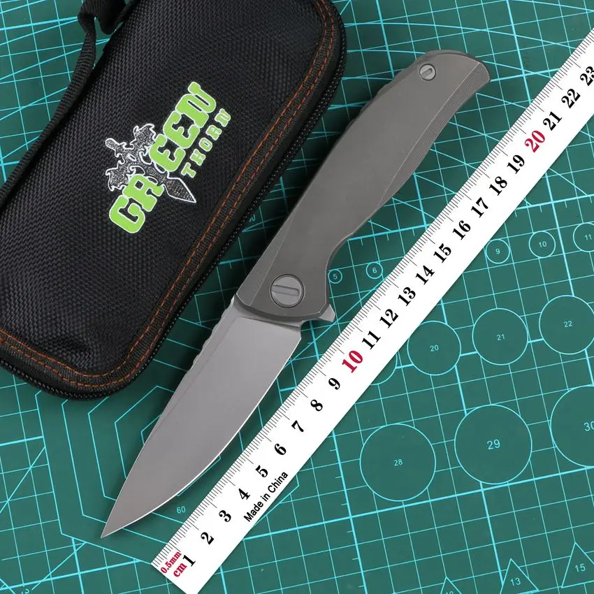 Green thorn F95NL Folding Knife Bearing VG10 Blade TC4 Titanium Handle Outdoor hunt pocket Fruit EDC Camping Tools
Green thorn F95NL Folding Knife Bearing VG10 Blade TC4 Titanium Handle Outdoor hunt pocket Fruit EDC Camping Tools