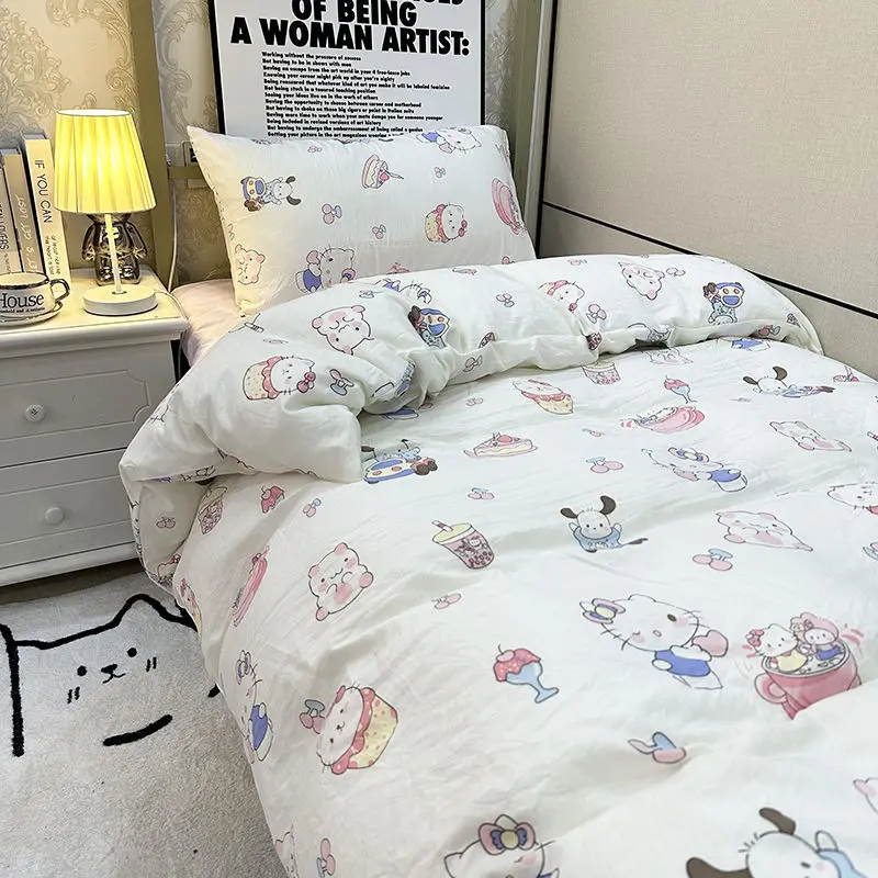 Hello Kitty Dormitory Bed Sheet Three-Piece Set Anime Cartoon Single Double Bedding Four-Piece Set Sheets Quilt Cover Pillowcase
Hello Kitty Dormitory Bed Sheet Three-Piece Set Anime Cartoon Single Double Bedding Four-Piece Set Sheets Quilt Cover Pillowcase