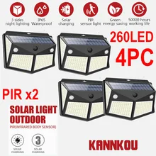 KANNKOU Solar Lights Outdoor 4PC 260LED 2 PIR Motion Sensor IP65 Waterproof Outdoor LED Wall Light
KANNKOU Solar Lights Outdoor 4PC 260LED 2 PIR Motion Sensor IP65 Waterproof Outdoor LED Wall Light