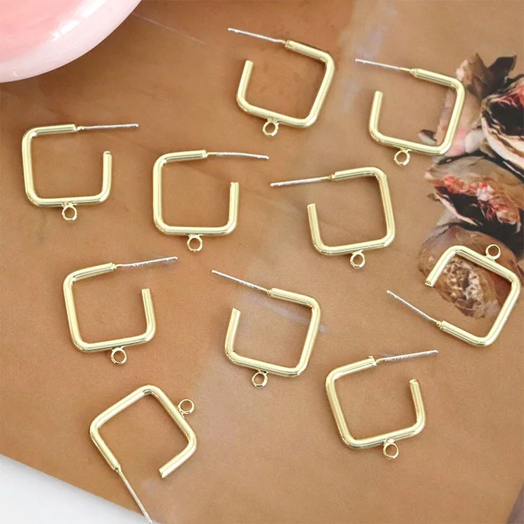 10pcs Handmade Square Stud Earrings Connectors Gold Color Earrings Setting Base for DIY Jewelry Making Findings Accessories
10pcs Handmade Square Stud Earrings Connectors Gold Color Earrings Setting Base for DIY Jewelry Making Findings Accessories