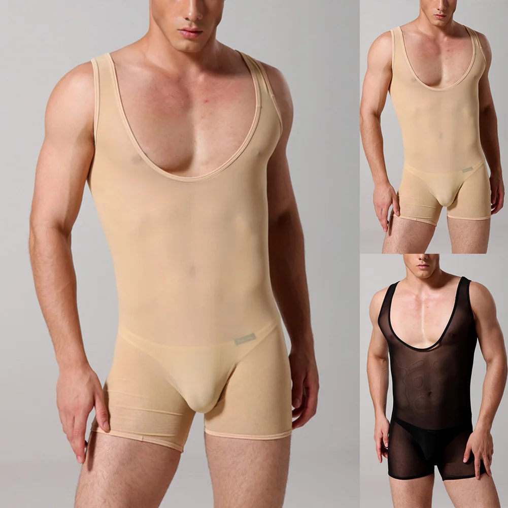 Men High Stretch Sexy Underwear Thin Mesh See Through Sleeveless Boxer Briefs Jumpsuit Nightgown Nightwear
Men High Stretch Sexy Underwear Thin Mesh See Through Sleeveless Boxer Briefs Jumpsuit Nightgown Nightwear